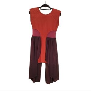 Orange and Purple Womens high low mini Dress size S